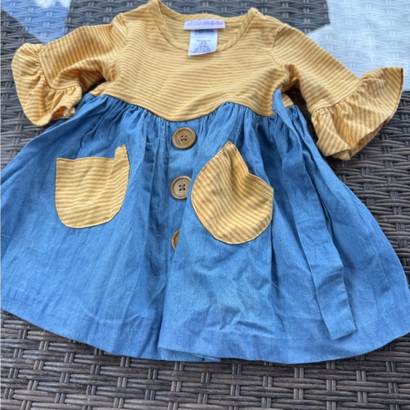 Colorful Kids' Outfit Set with Cardigan and Dress - Picture 3 of 3